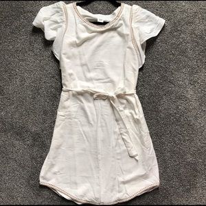 [gap] Cream Linen Flutter Sleeve Dress XS